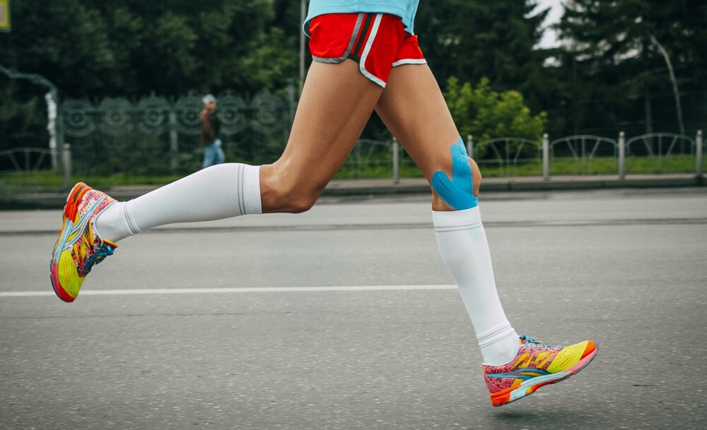Compression socks therapy marathon runners