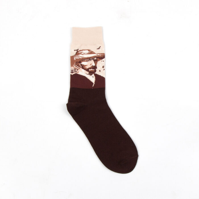 Van Gogh self portrait art socks - Image 3