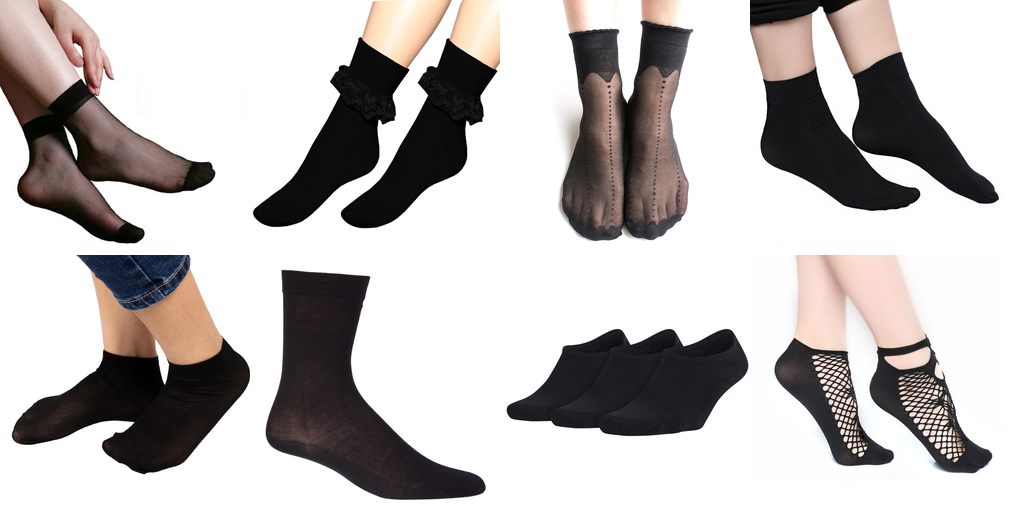 black ankle socks womens