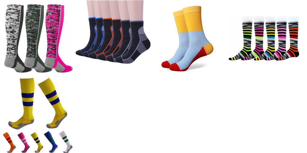 colorful athletic socks