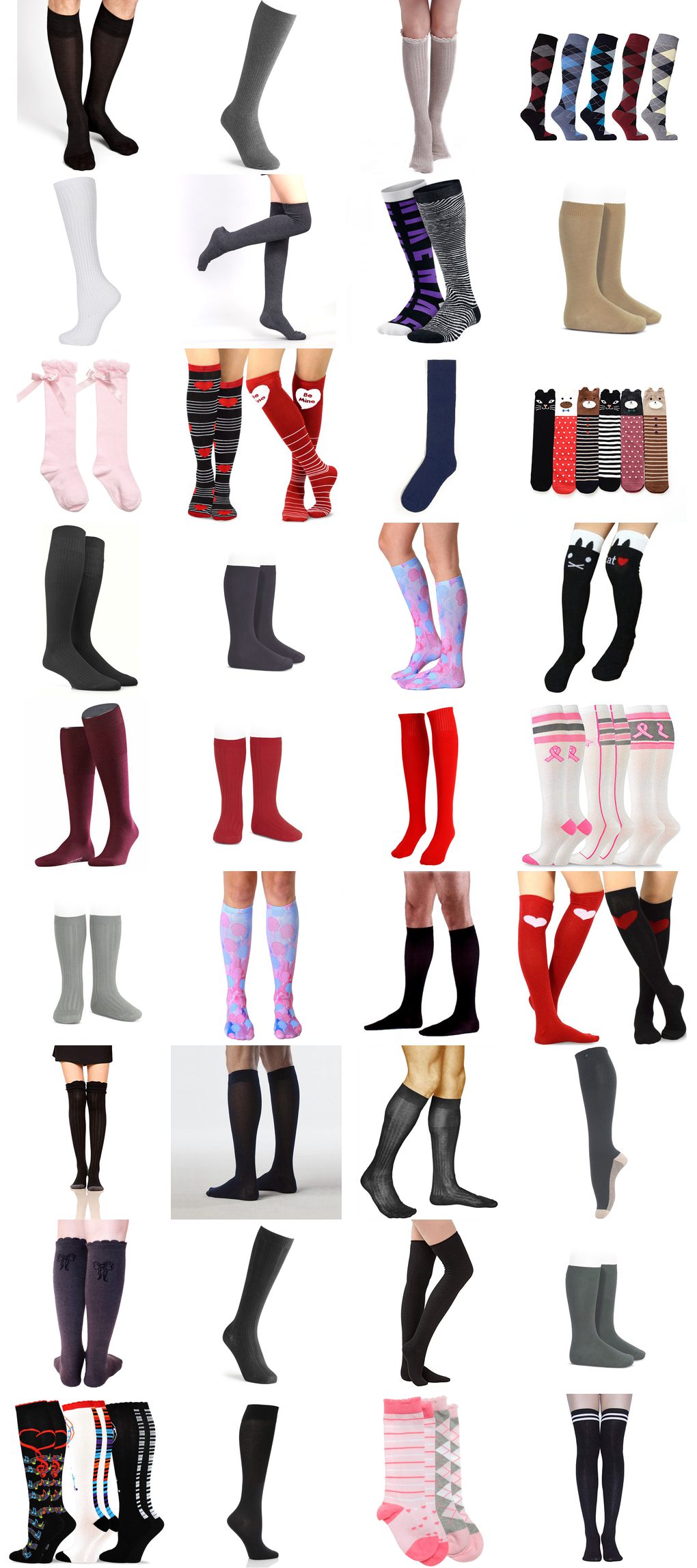 cotton knee high socks