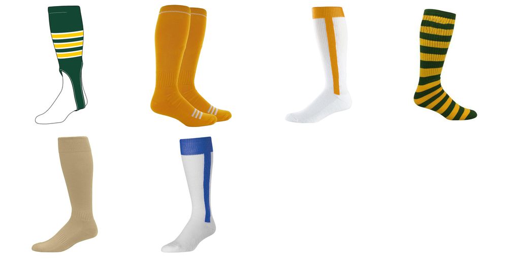 gold baseball socks
