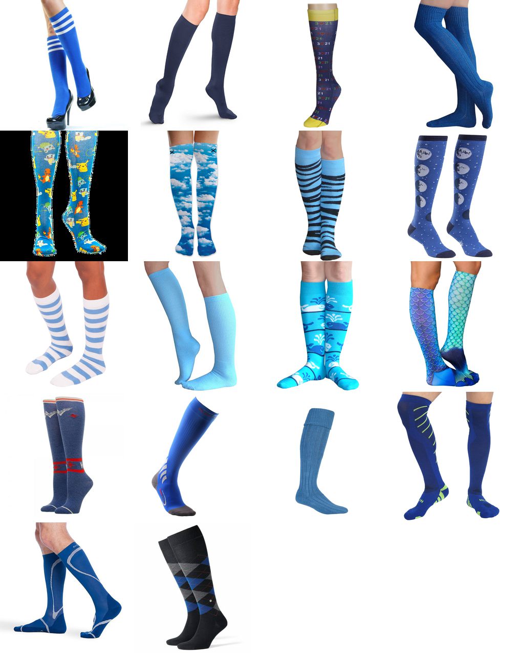 knee high blue socks