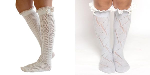 knee high boot socks with lace
