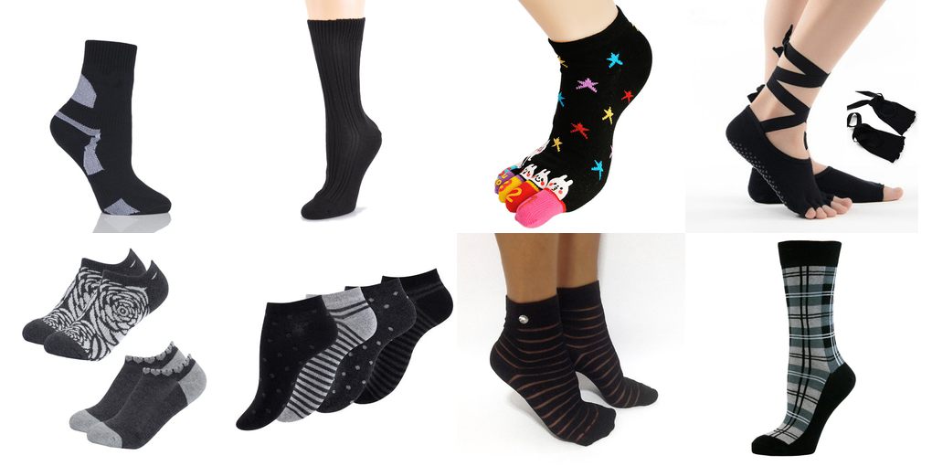 ladies black ankle socks