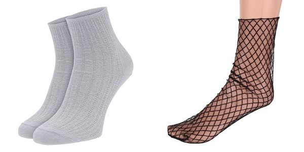 silver yarn socks