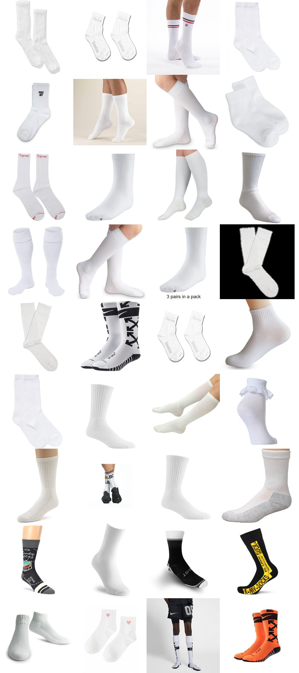 white socks